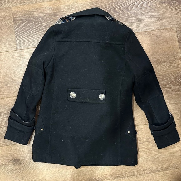 Burberry Blue Label Black Double-Breasted Pea Coat - Picture 2 of 15